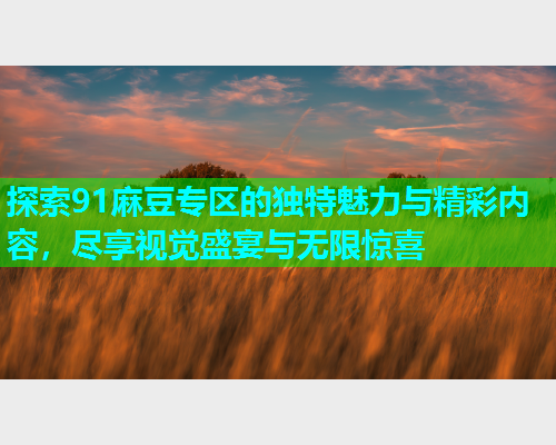 探索91麻豆专区的独特魅力与精彩内容，尽享视觉盛宴与无限惊喜  第1张